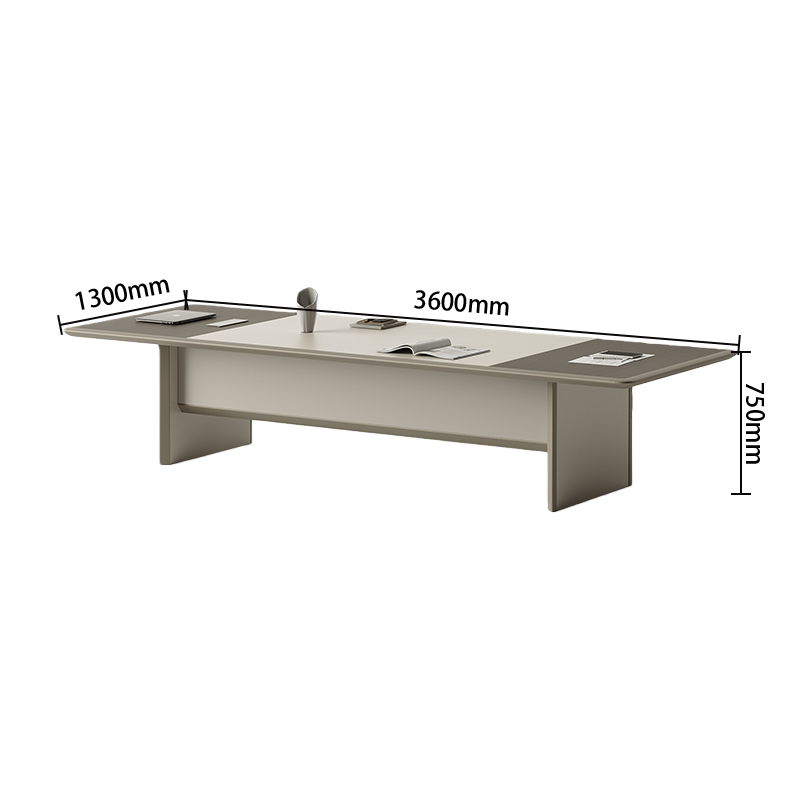 会議テーブル　オフィステーブル　ミーティングテーブル　丈夫な脚部　内蔵式コンセント　組立必要　カスタマイズ可能　カーキ　HYZ-N064