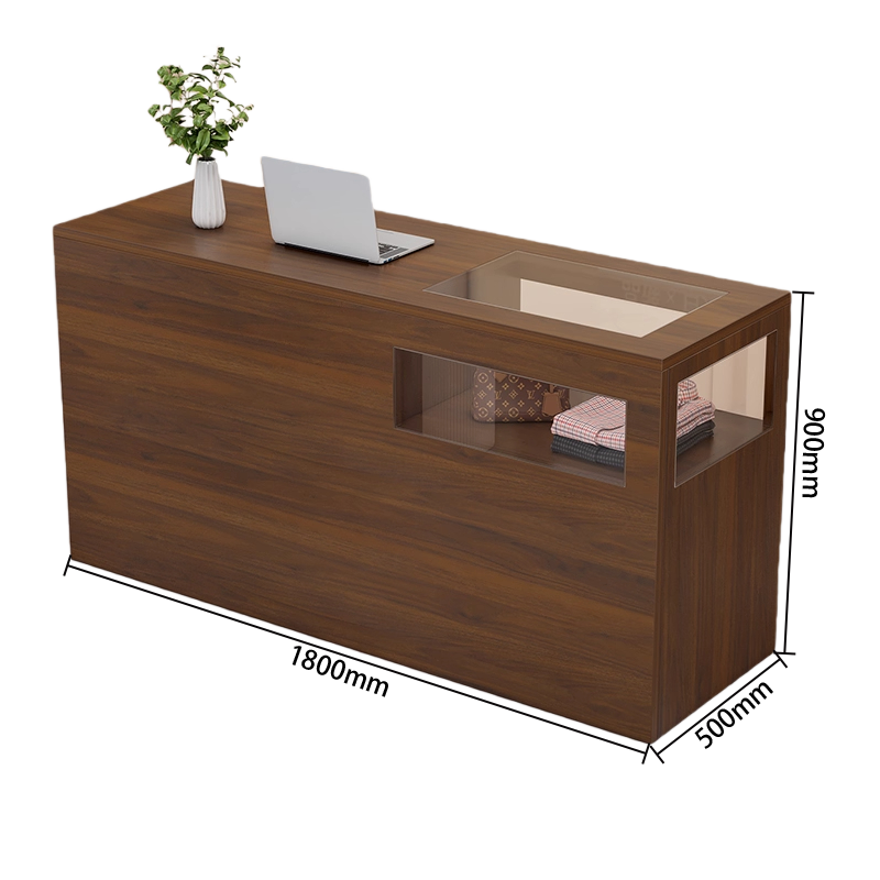 受付カウンター　ガラスディスプレイ　大容量収納　組立必要　バーカウンター　頑丈なフレーム　多色選択可能　JDQT-N064