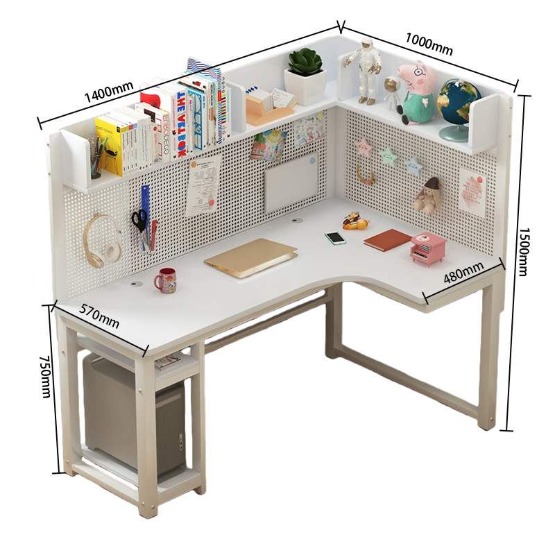 学習机　勉強机　学習デスク　パンチングボード　PC収納スペース　コーナーデザイン　大容量収納　組立必要　XXZ-N033
