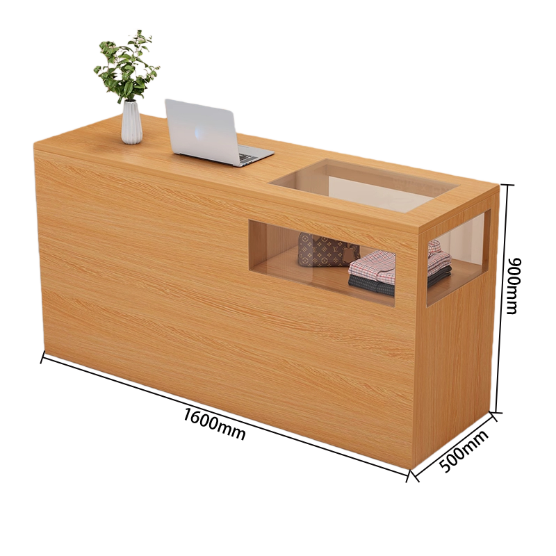 受付カウンター　ガラスディスプレイ　大容量収納　組立必要　バーカウンター　頑丈なフレーム　多色選択可能　JDQT-N064