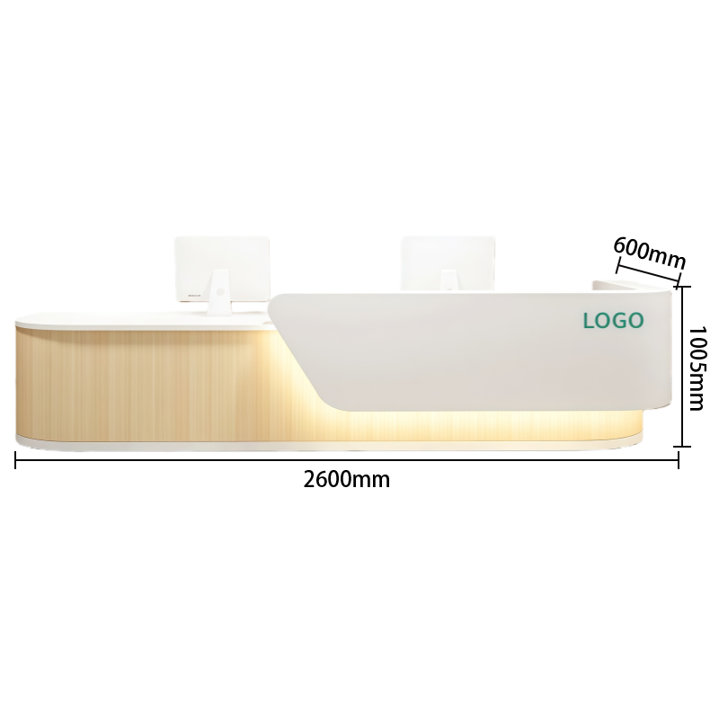 受付カウント　バイカラーデザイン　広い天板　広い下肢空間　組立必要　JDQT-N072