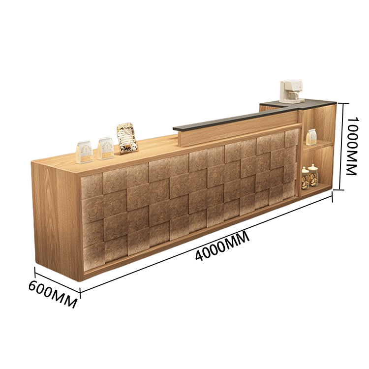 【受注生産品】　受付カウンター　レジカウンター　店舗用　鍵ロック　キーボードトレイ　大容量収納　高荷重性　ナチュラル　カスタマイズ可能　JDQT-N056