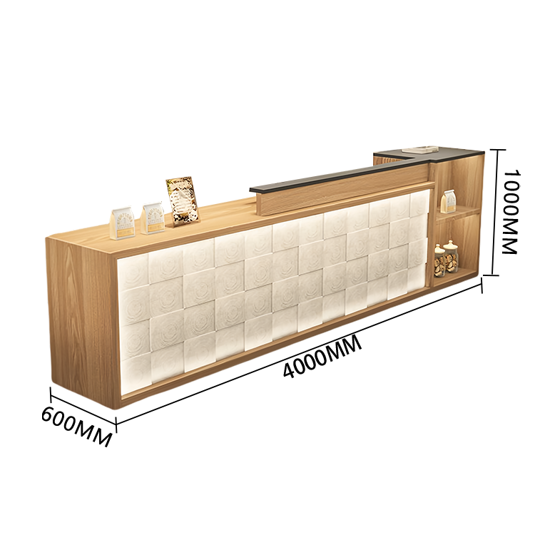 【受注生産品】　受付カウンター　レジカウンター　店舗用　鍵ロック　キーボードトレイ　大容量収納　高荷重性　ナチュラル　カスタマイズ可能　JDQT-N056