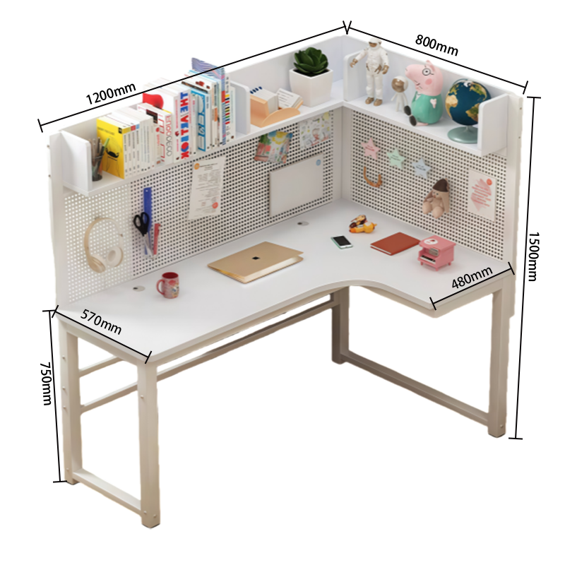 学習机　勉強机　学習デスク　パンチングボード　PC収納スペース　コーナーデザイン　大容量収納　組立必要　XXZ-N033