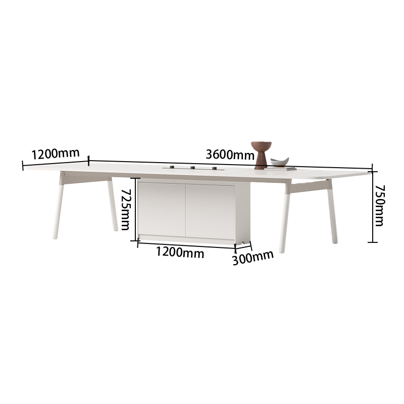 会議テーブル　ミーティングテーブル　オフィステーブル　広い天板　コンセント付き　組立必要　カスタマイズ可能　ホワイト　HYZ-N063