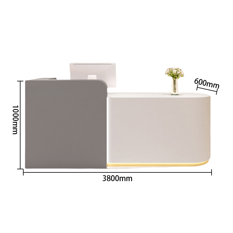 【受注生産品】　受付カウンター　フロント　受付台　サロン　焼付塗装　大容量収納　引き出し収納　モダン　ホワイト　カスタマイズ可能　JDQT-N030
