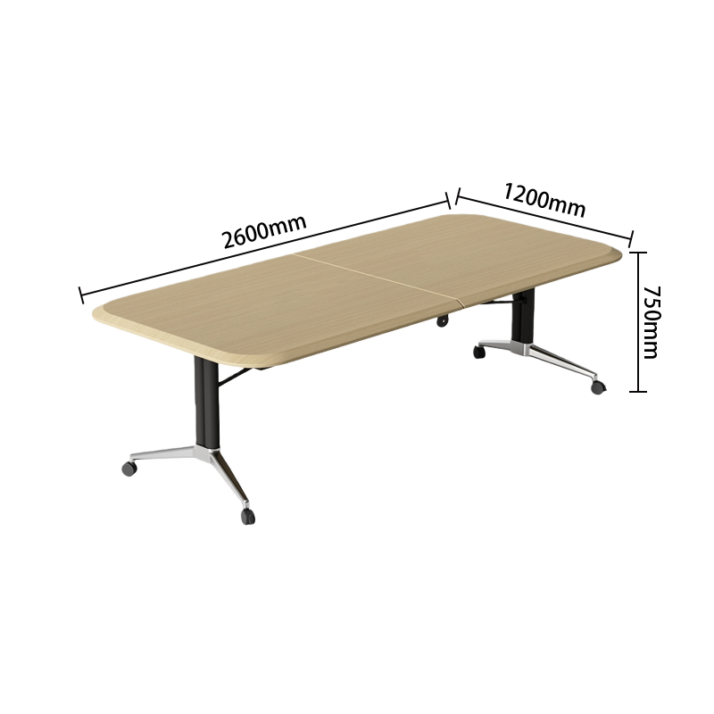 会議テーブル　ミーティングテーブル　オフィステーブル　キャスター付き　内蔵式コンセント　折り畳み式　組立必要　HYZ-N076