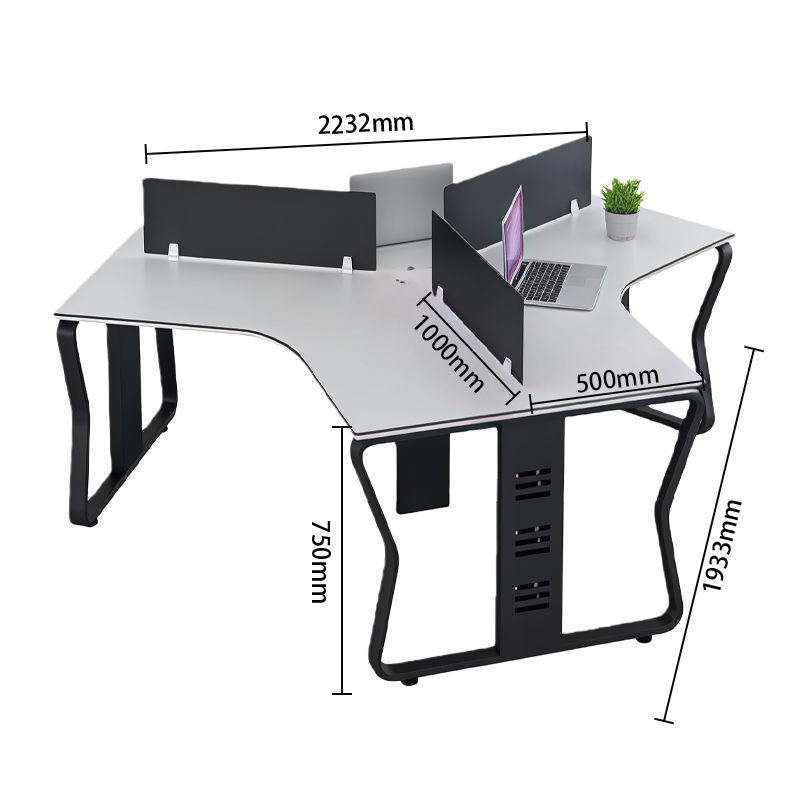 オフィスデスク　組み合わせ可能デスク　ワークデスク　パソコンデスク　事務所用　作業用　オフィス用　配線穴　ワゴン付き　YGZ-N020