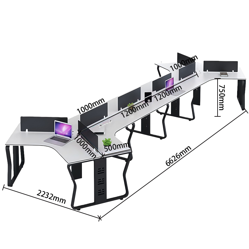 オフィスデスク　組み合わせ可能デスク　ワークデスク　パソコンデスク　事務所用　作業用　オフィス用　配線穴　ワゴン付き　YGZ-N020