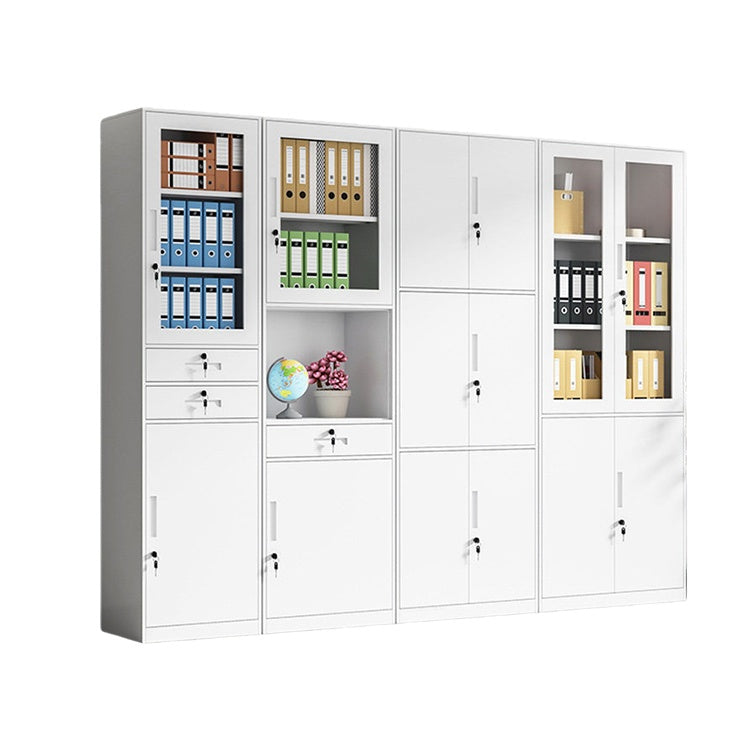 ファイル収納　書類棚　オフィスキャビネット　大容量収納　鍵付き　ハンガーボード　冷間加工鋼　ホワイト　カスタマイズ可能　BGCWG-N066