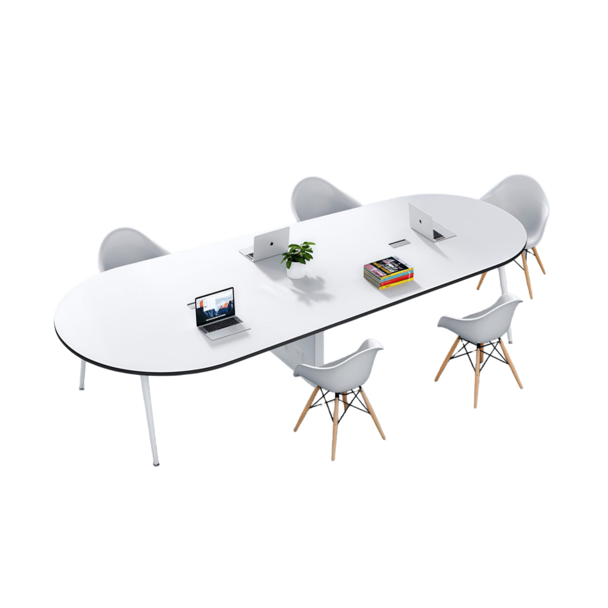 会議テーブル、傾斜脚部、丈夫な天板、隠れ式配線、多色選択可能