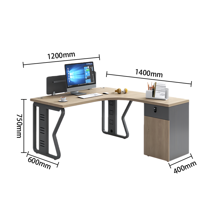 オフィステーブル　ユニークなデザイン　オフィスデスク　事務用デスク　配線穴　PCデスク　組立必要　多色選択可能　YGZ-N067