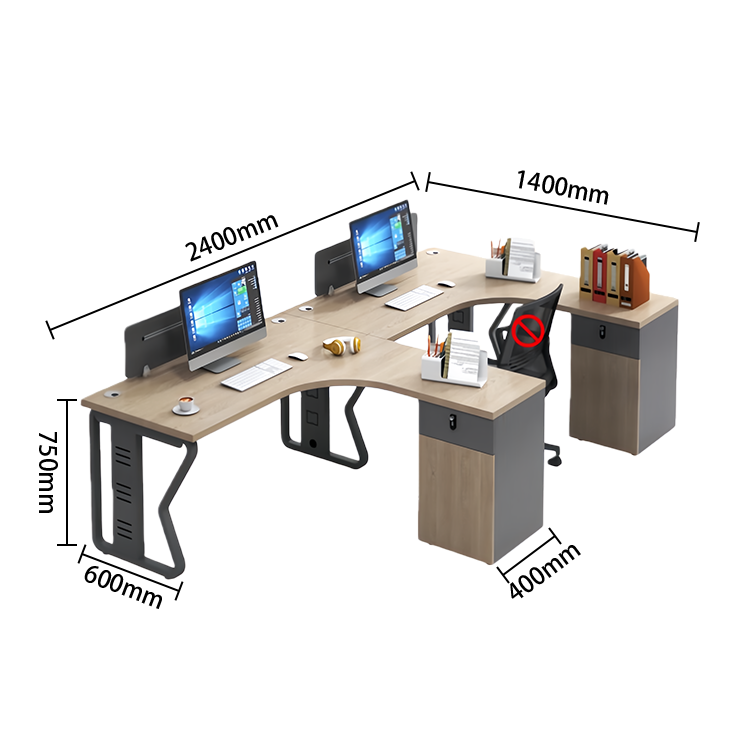 オフィステーブル　ユニークなデザイン　オフィスデスク　事務用デスク　配線穴　PCデスク　組立必要　多色選択可能　YGZ-N067