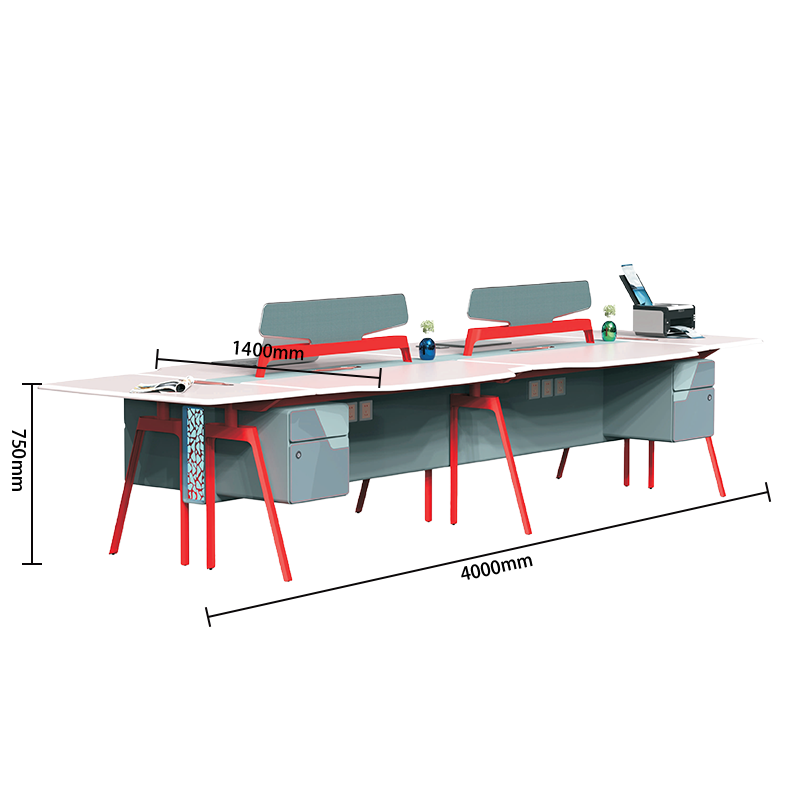 オフィスデスク　ワークデスク　社員用デスク　パソコンデスク　仕事用　トップパネル　ピンク＋ブルー　カスタマイズ可能　YGZ-BG-N001