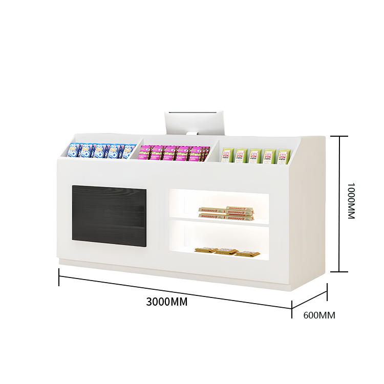 【受注生産品】　受付カウンター　レジカウンター　展示棚　店舗用　オープン収納　大容量収納　シンプル　ナチュラル　カスタマイズ可能　JDQT-N054