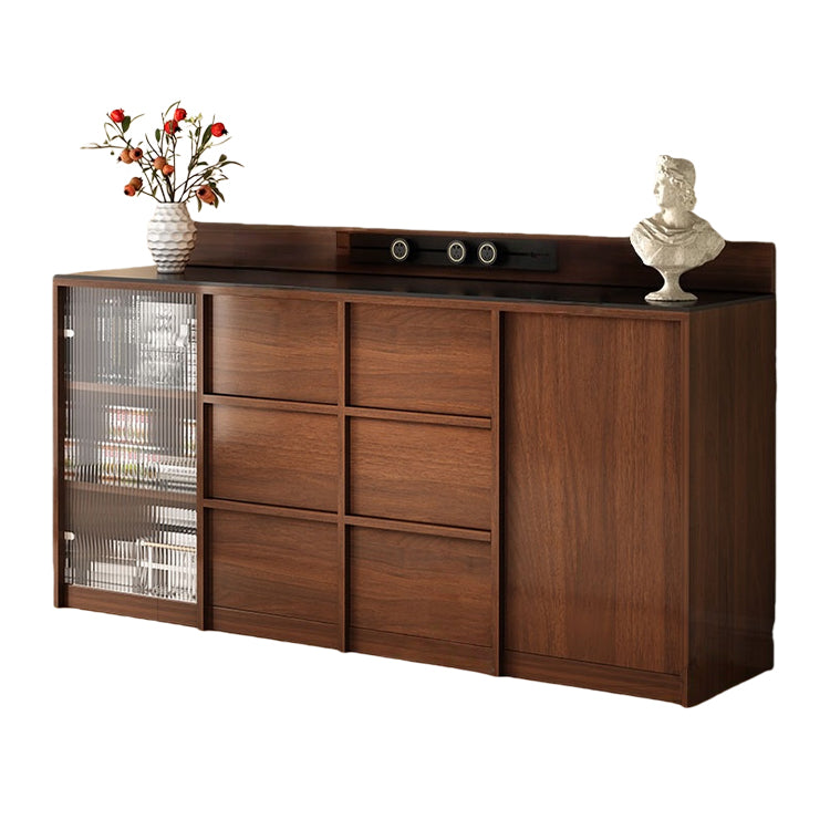 収納キャビネット　ロッカー　キャビネット　ラック　木製棚　大容量収納　スライドレール　回転可能なコンセント　組立必要　JYCWG-N028