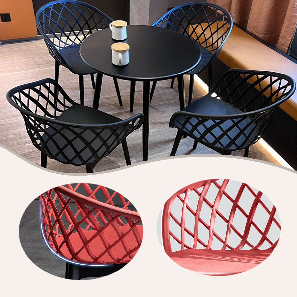 応接セット　応接テーブル　応接家具　メッシュ背もたれ　炭素鋼脚部　広い座面　頑丈なフレーム　待合室　応接用　組立必要　JDZH-N031