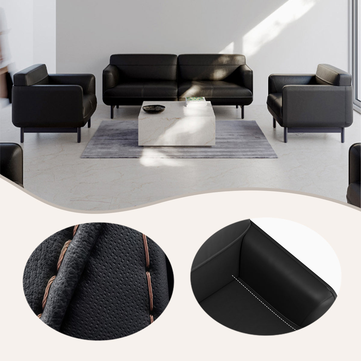 ソファセット　リビングソファ　ローバックソファー　応接ソファセット　ビジネスソファセット　1人掛け　相談用　オフィス用　JDSF-N043