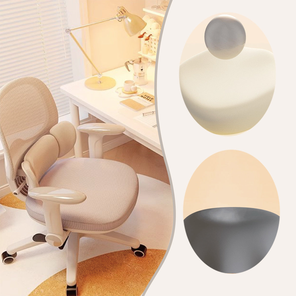 チェア　作業用チェア　作業椅子　椅子　パソコンチェア　作業用　仕事用　室内　フィット感　ＰＵ素材　丈夫なフレーム　グレー　DNY-N003