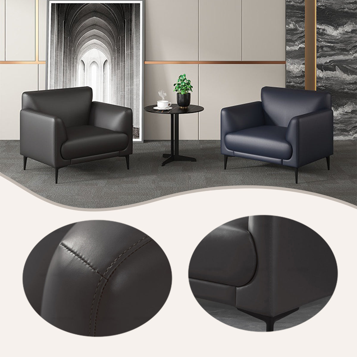 ソファセット　ハイバックソファ　椅子　応接ソファ　アームソファ　ビジネスソファセット　高級感　相談用　オフィス用　JDSF-N057