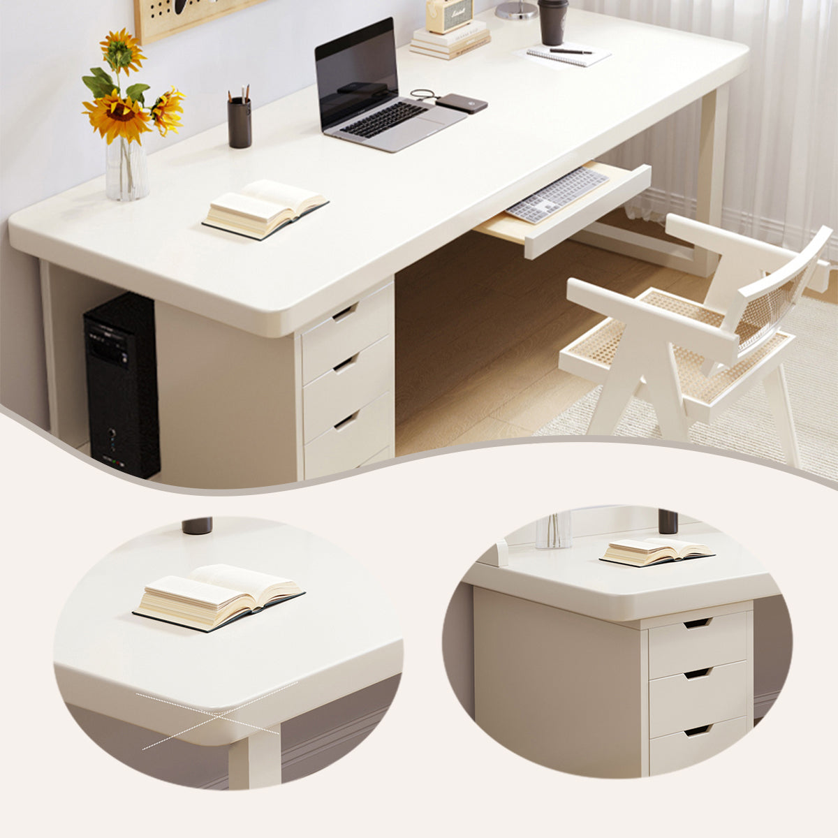 学習机　勉強机　学習デスク　巾木よけデザイン　大容量引き出し　頑丈なフレーム　テーブル　収納付き　組立必要　XXZ-N027