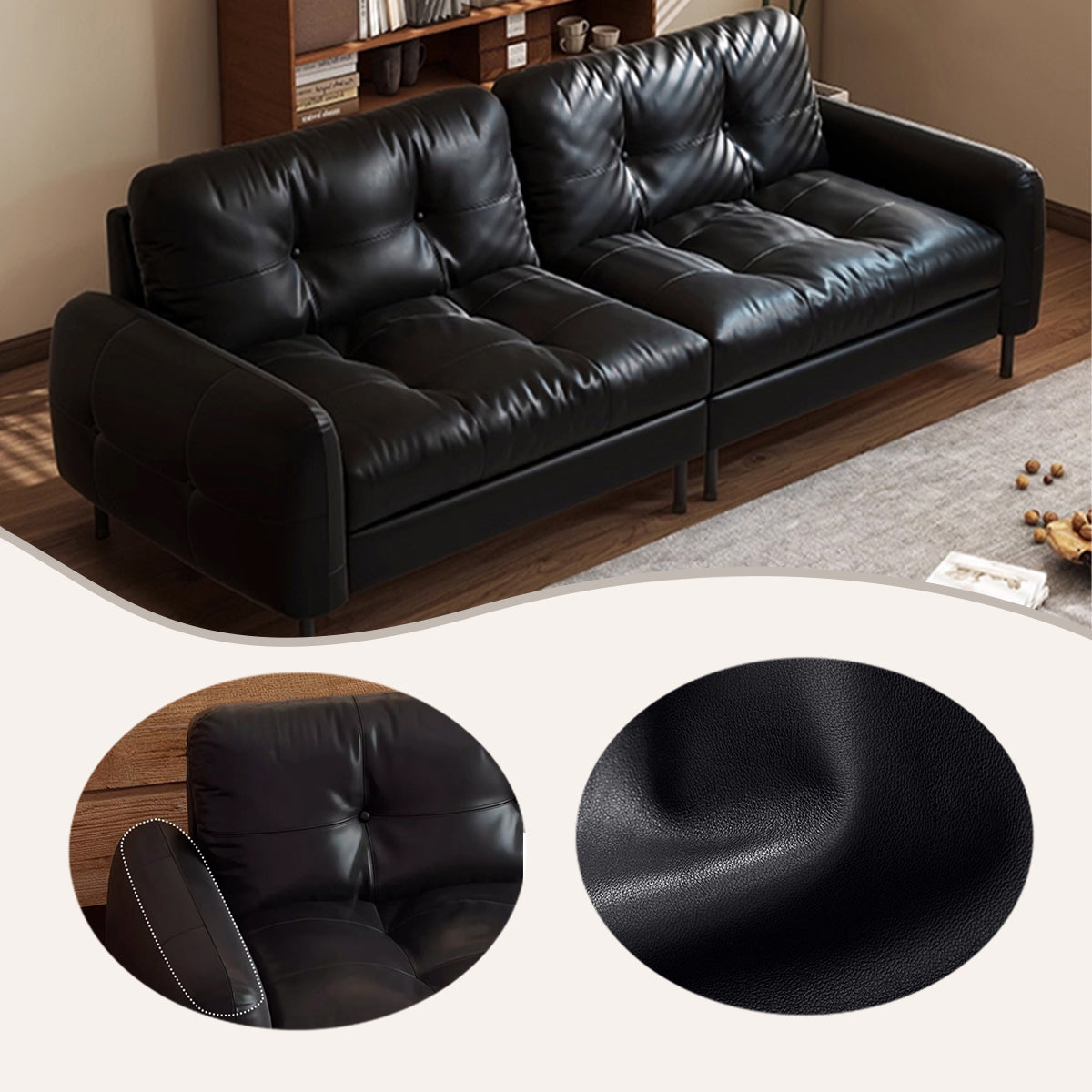 ソファ　アームレスト　レザー　頑丈なフレーム　ファブリックソファ　高級ソファ　北欧ソファ　レザーソファ　モダンソファ　JYSF-N037