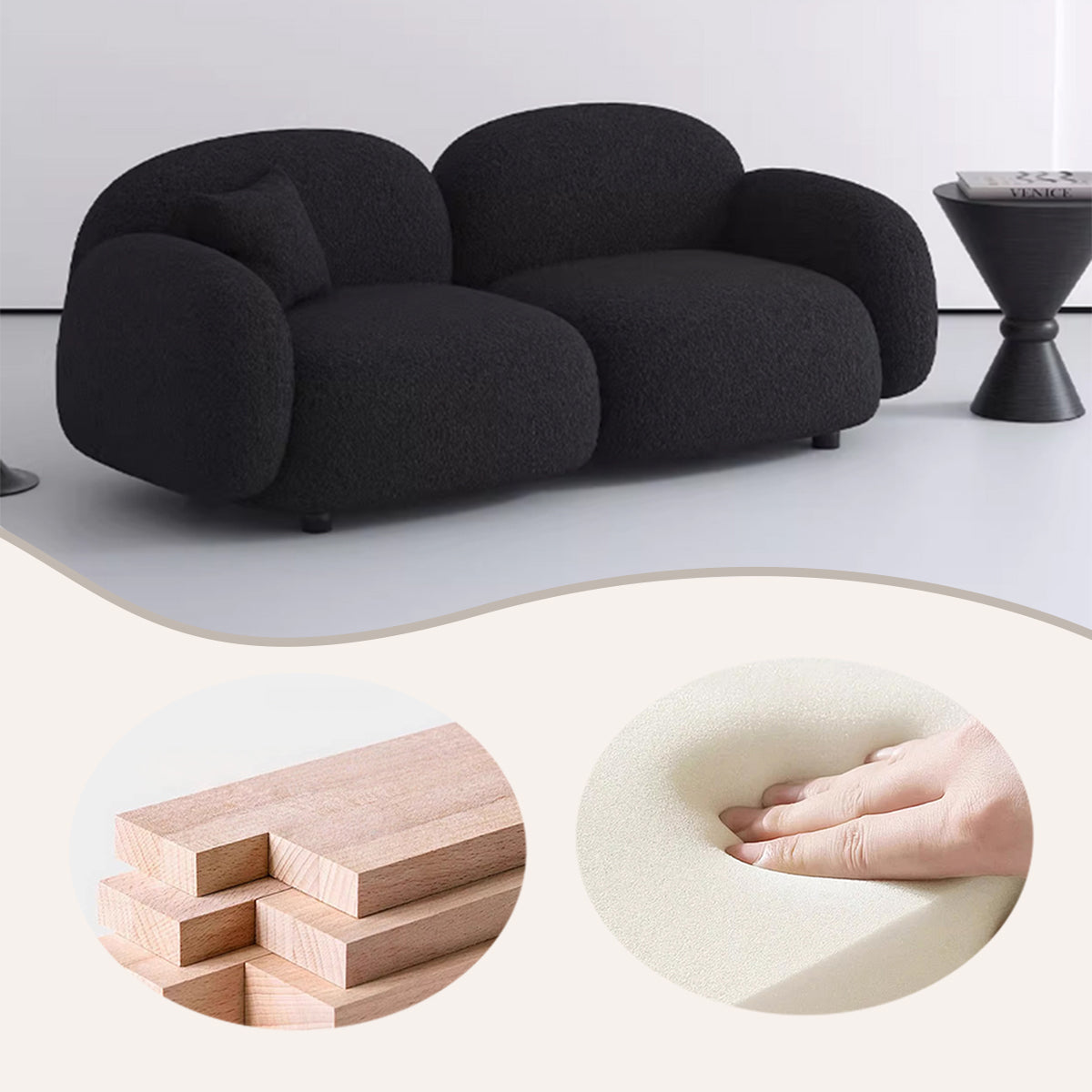 ソファ　柔らかい　ウレタンフォーム　カウチソファ　ファブリックソファ　アームレスト　高級ソファ　多色選択可能　JYSF-N036　