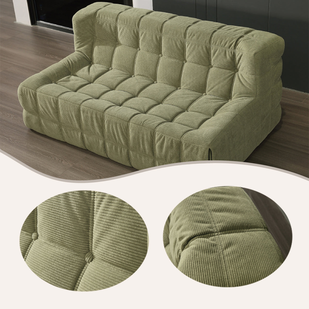 ソファ　ローソファ　リビング　ロータイプ　人間工学　フィット感　2人用　広い座面　ゆったり　グリーン　カスタマイズ可能　YSSF-N009