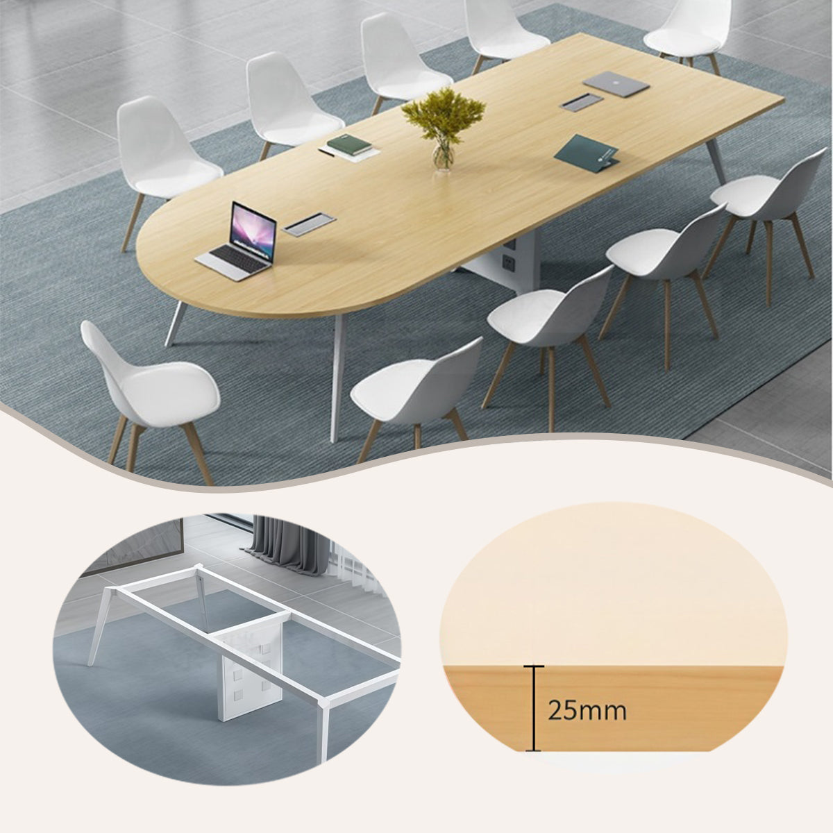 会議テーブル　　ミーティングテーブル　ワークテーブル　会議室用　事務用　パーティクルボード　 スチ-ル  ホワイト　ブラック　木目調　ウォールナット　カスタマイズ可能　HYZ-N095