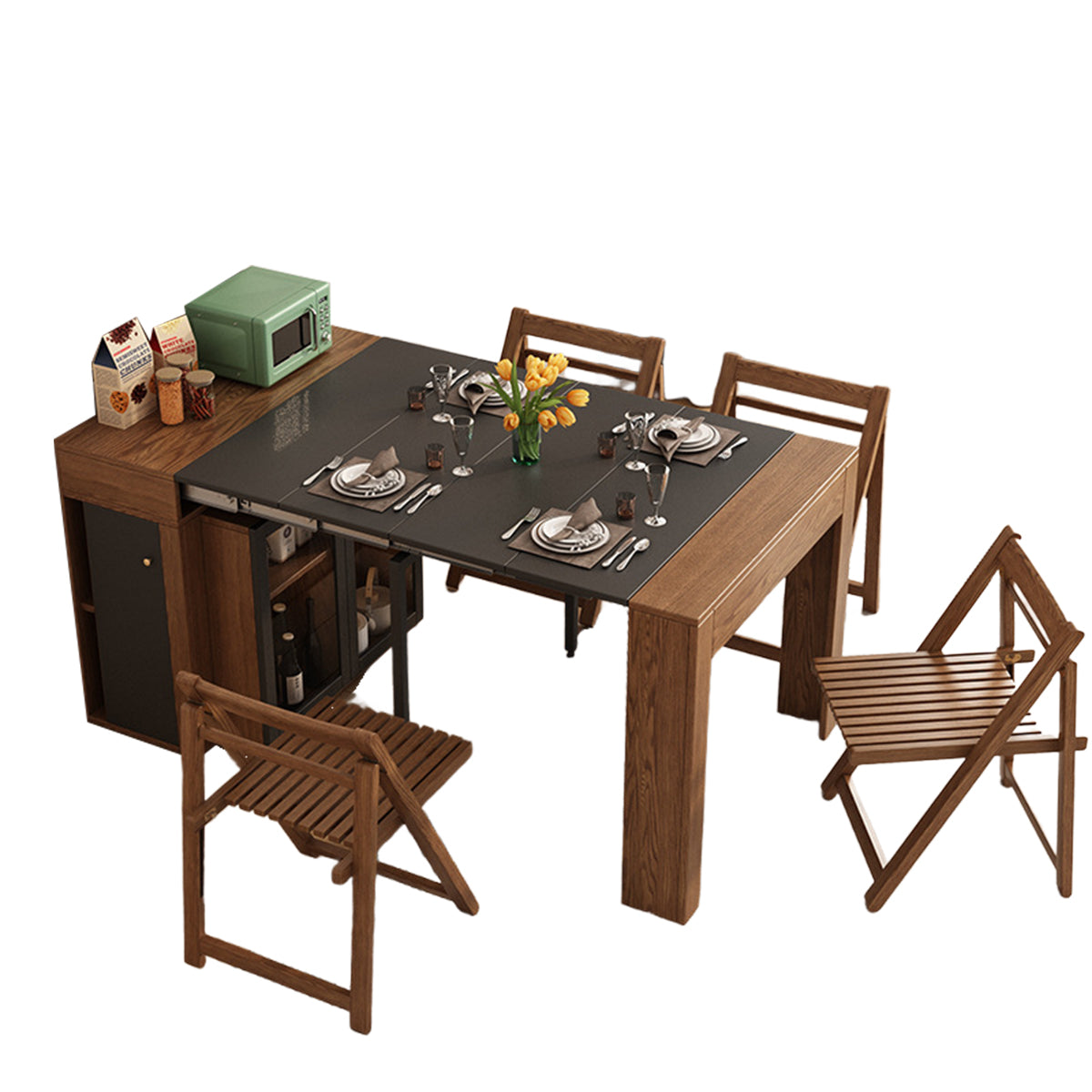 ダイニングテーブル　円卓　食卓　折りたたみ可能テーブル　物置台　在宅用　食事用　リビングルーム　エコボード　折りたたみ　CZ-N032