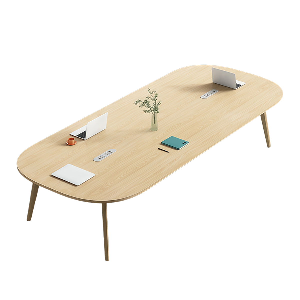 会議テーブル　ワークテーブル　会議室用　事務用　丈夫な脚　広い天板　落ち着き　エコの素材　パーティクルボード　無垢材　カスタマイズ可能　HYZ-N096