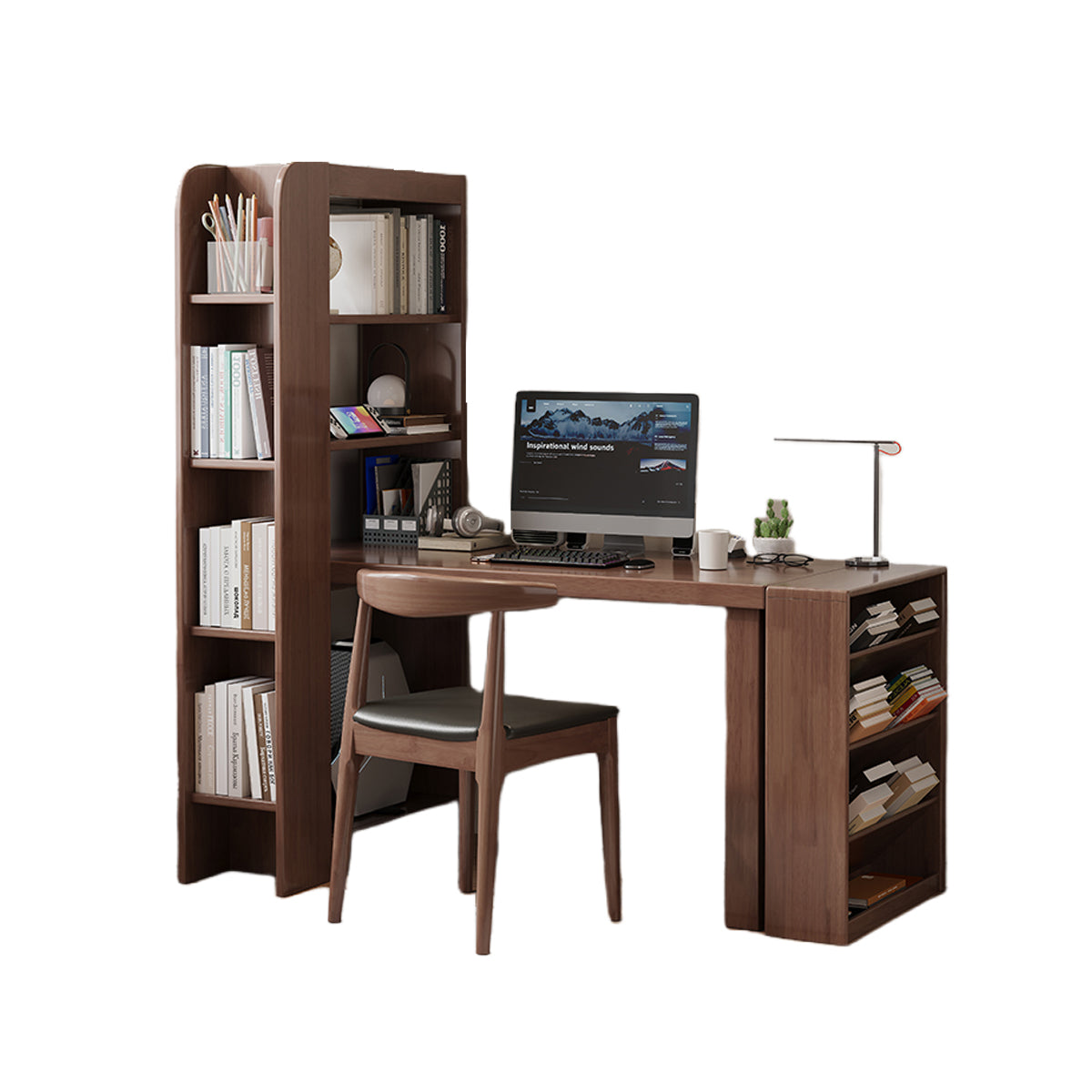 勉強机　パソコンデスク　デスク　学習デスク　作業デスク　勉強用　作業用　在宅用　丈夫な天板　本棚付き　大容量収納　耐久性　XXZ-N012