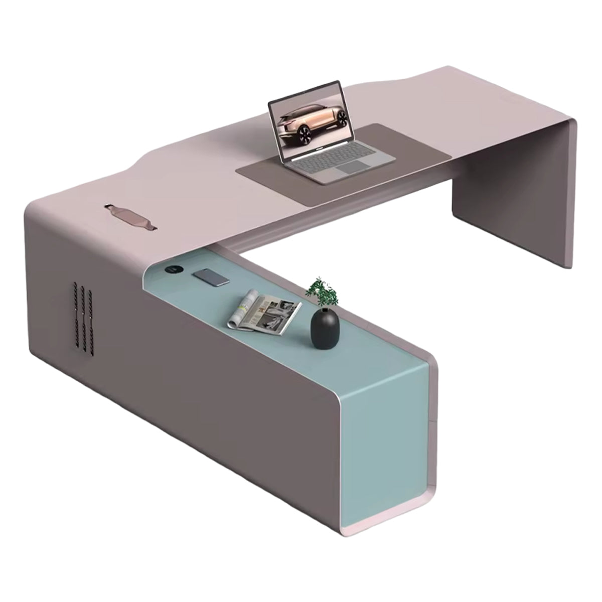 エグゼクティブデスク　オフィスデスク　社長机　社長室　幕板　排気口　サイドキャビネット　厚手　高級感　カスタマイズ可能　LBZ-BG-N001