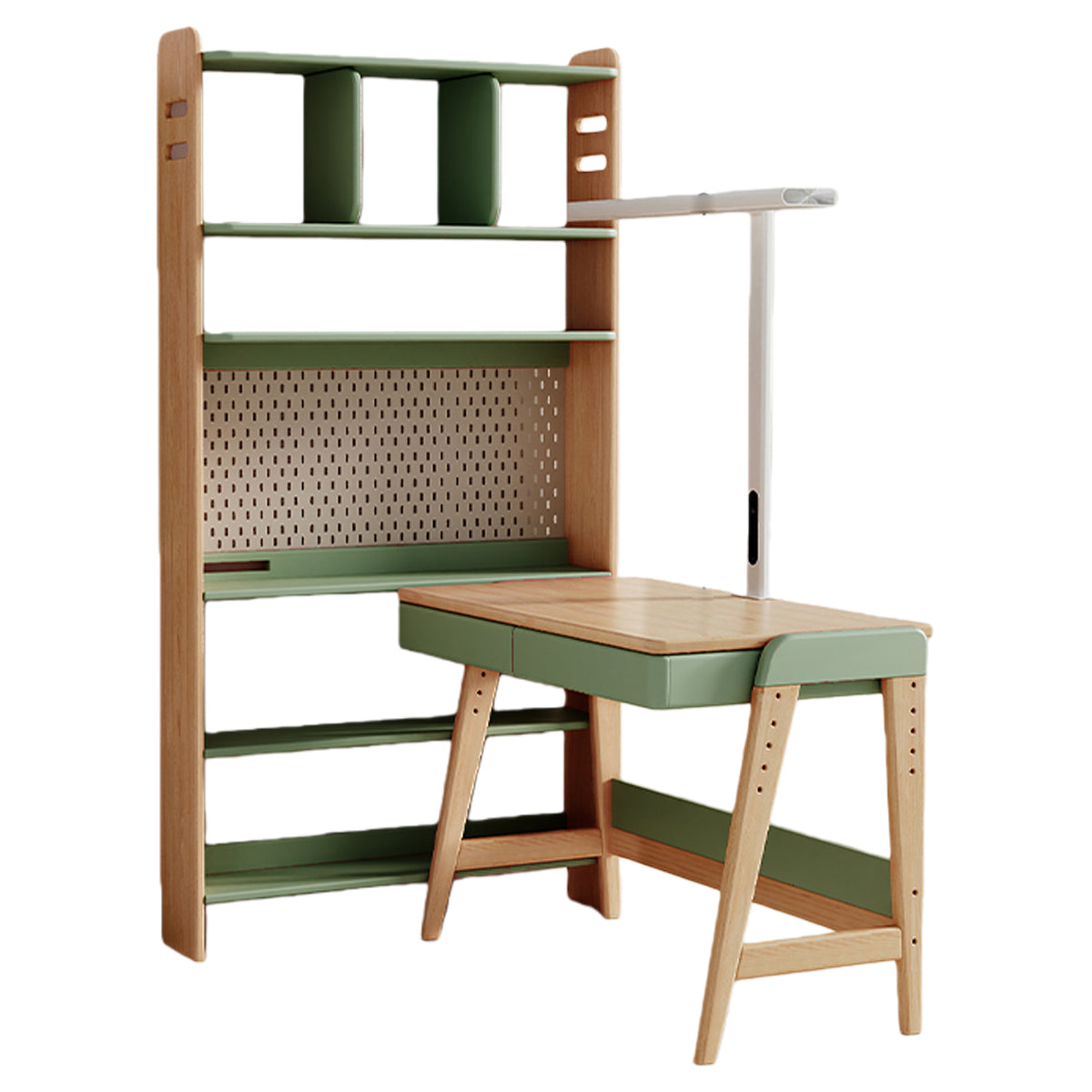 学習机　勉強机　学習デスク　パンチングボード　大容量収納　ほぞ構造　木製デスク　つくえ　机　デスク　テーブル　組立必要　XXZ-N038