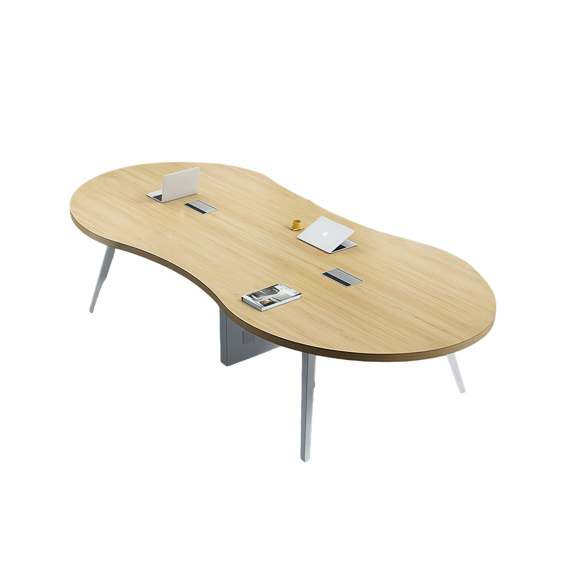 会議テーブル　ミーティングテーブル　ワークテーブル　商談テーブル　会議室用　事務用　商談用　ホワイト　ブラック　木目調　ウォールナット　カスタマイズ可能　HYZ-N093